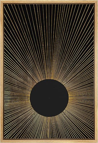 Miniatura 25 de IDEA4WALL Lienzo Enmarcado Impreso Arte de Pared Bloques Marrones y Azules de Mediados de Siglo Ilustraciones Geométricas Abstractas Arte Moderno