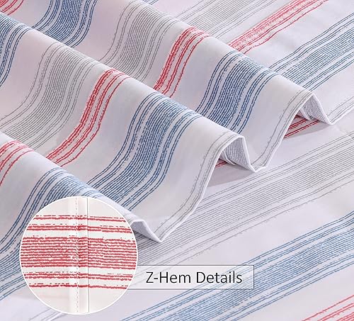 Miniatura 9 de RUVANTI Sábanas 100% algodón percal tamaño King, diseño floral refrescante y transpirable, duraderas, con una sensación nítida, suave y cómoda,