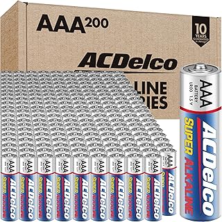 ACDelco Triple AAA Batteries, Maximum Power Super Alkaline Battery, 10-Year Shelf Life, Reclosable Packaging, 200 Count