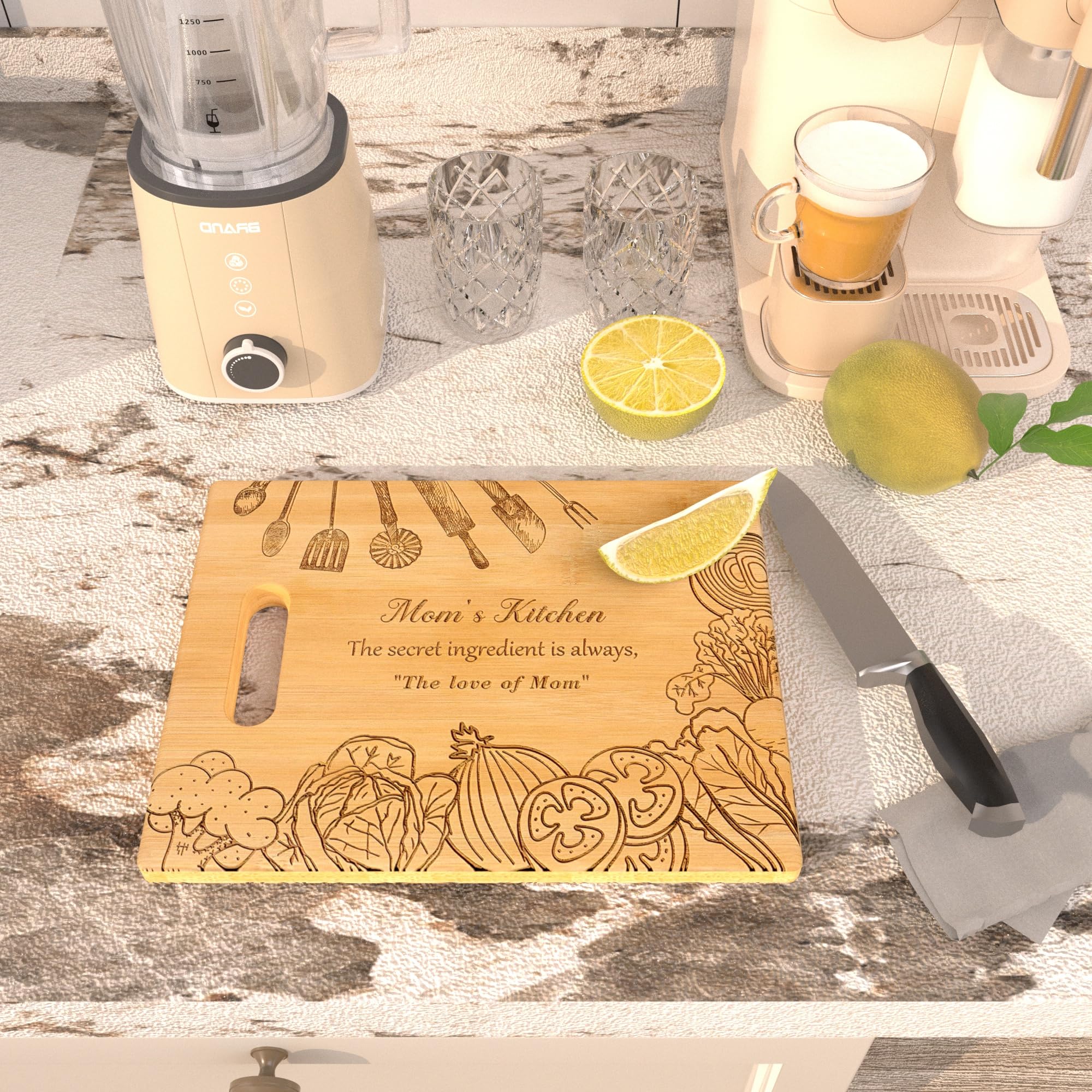 Tagliere In Bambù Inciso - Regalo Perfetto Per La Mamma, Compleanno O Festa Della Mamma - Foto 8