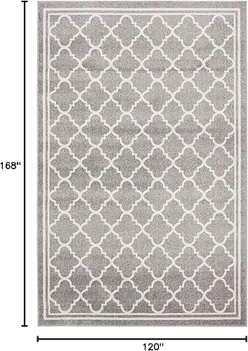 Vista 256 de Safavieh Amherst Collection AMT422B - Alfombra para interiores y exteriores, color gris claro y beige