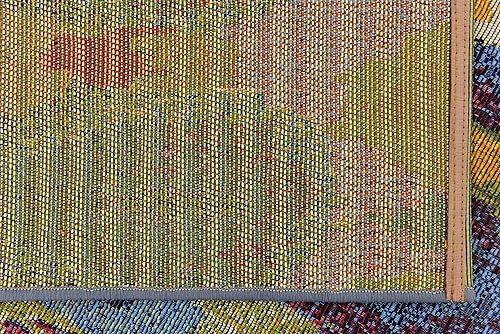 Miniatura 3 de Unique Loom - Alfombra colección de círculos abstractos, de transición para interiores y exteriores, beige, Polipropileno