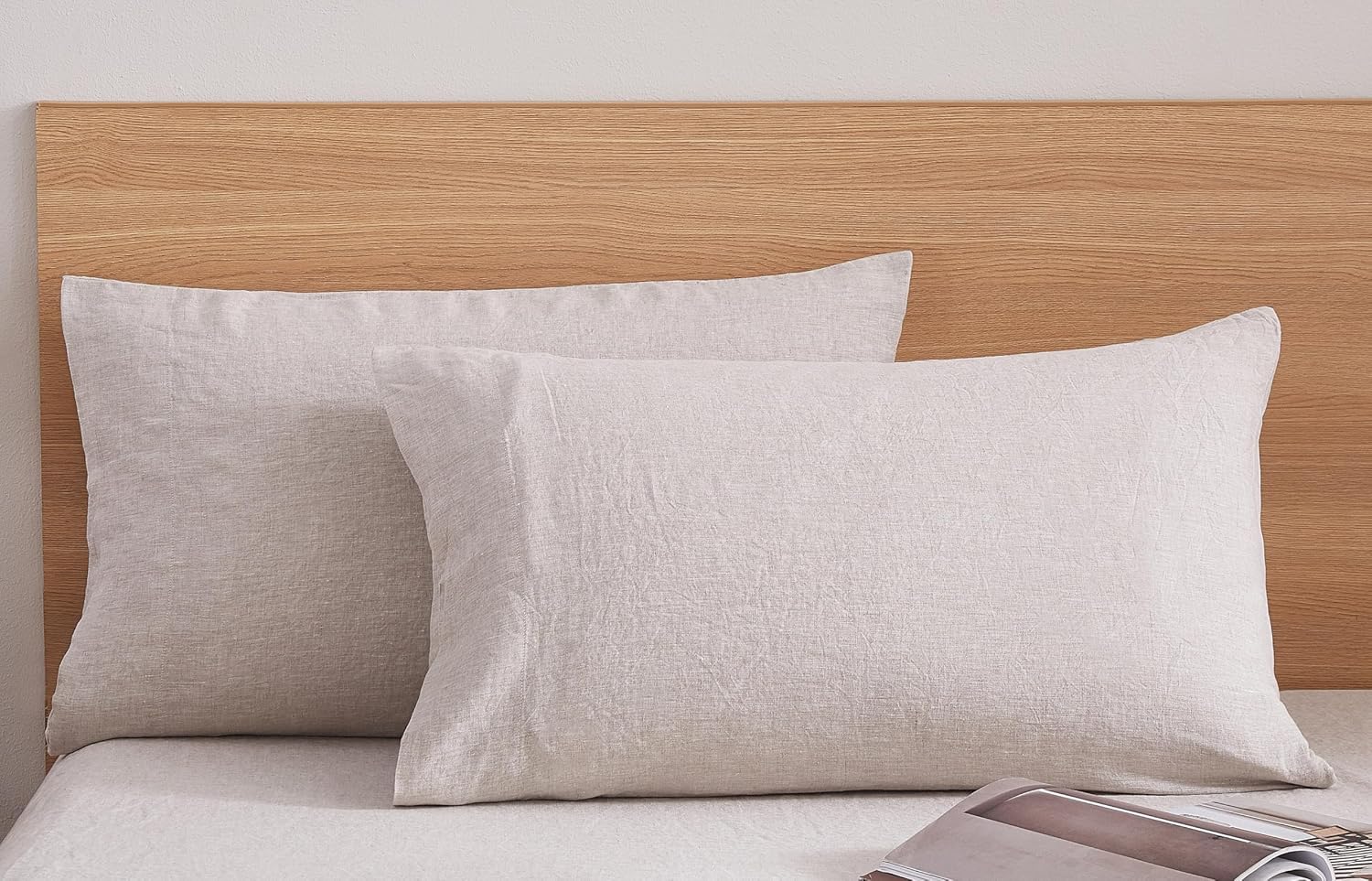 100% French Linen Sheet Flax Flat Sheet Basic Style with Stone Washed Solid Color Soft Breathable Farmhouse Top Sheet - 1 Piece Bed Flat Sheet Only (White, King)