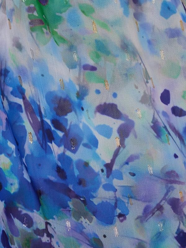 Adrianna Papell Women's Long Printed Gown, Blue Multi, 8 by Adrianna Papell - Used condition - Image 3