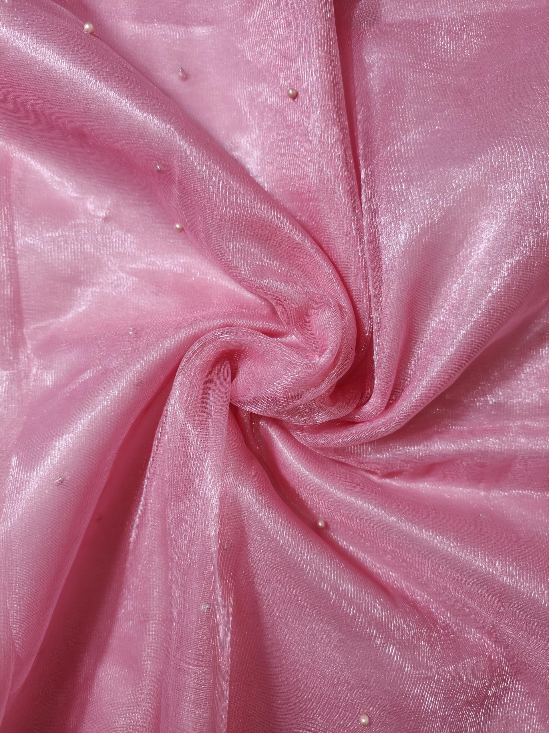 Premium Sheer Organa Fabric with Pearls, Ivory, Luxury Craft Material for Gowns, Veils, Table Runners, Weddings-image-48