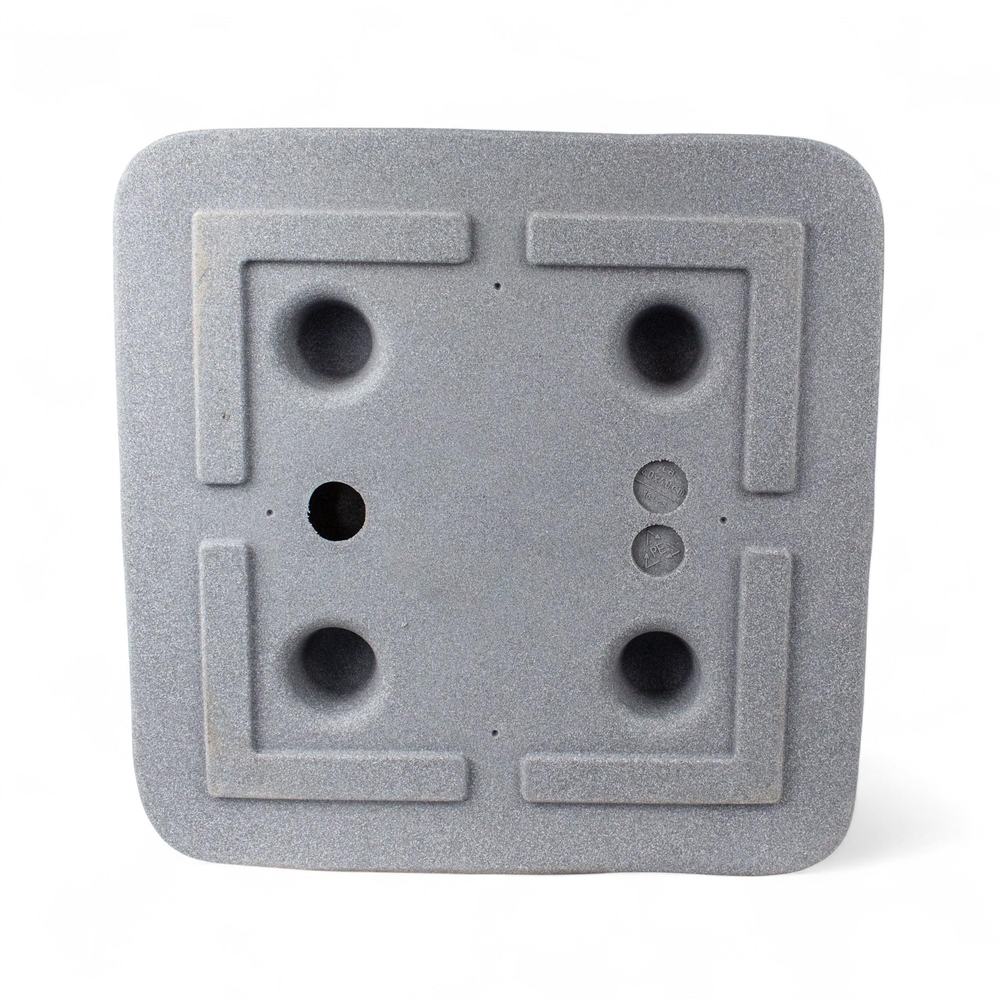 Pincho Maceteros Grandes Exterior Macetas Cuadradas, Tiestos para Plantas Interior, Decoración Terraza Exterior + Textura Piedra, Plástico PE Anti-UV - 40×40×33 cm, Gris, Fondo Reforzado (1)