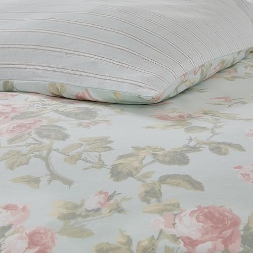 Miniatura 10 de Laura Ashley Home - Juego de funda de edredón tamaño Queen, ropa de cama de algodón reversible con fundas a juego, decoración transpirable del hogar