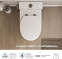 Vista 5 de Inodoro compacto de una pieza de 24 pulgadas de profundidad, silencioso, doble y potente inodoro pequeño para baño pequeño, inodoro que ahorra