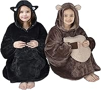 Vista 47 de Catalonia Blanket Hoodie for Kids, Oversized Wearable Sherpa Sweatshirt Pullover for Teens Youth, Gift Idea