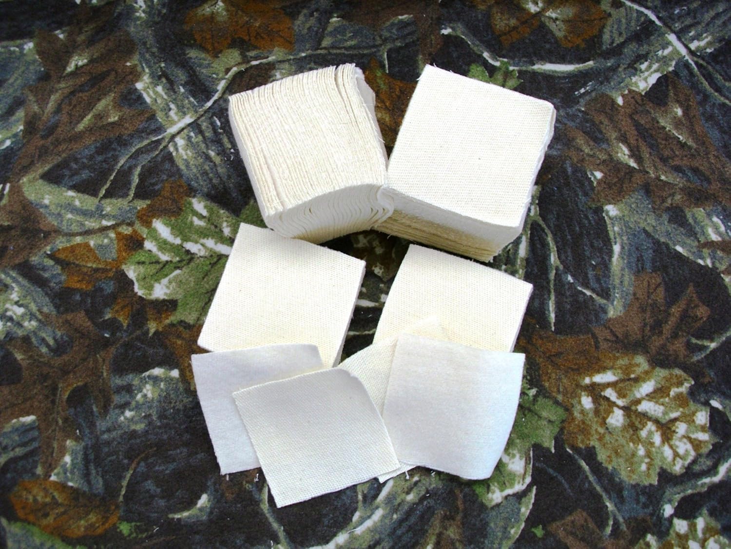 Gun Cleaning Patches - 3" Square Bulk 1000ct. Natural Heavy 6oz. - 16, 12 and 10 Gauge - Made in USA