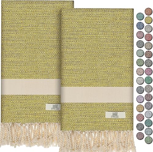 Miniatura 86 de Toallas de mano – Juego de 2 18" x 30" – Toalla de mano turca decorativa para baño, cocina, invitados, cara, cabello, té, paño de cocina