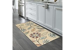 Maples Rugs Reggie Floral: Non-Slip, Washable, Made-in-USA Hallway and Entryway Carpet Runner...
