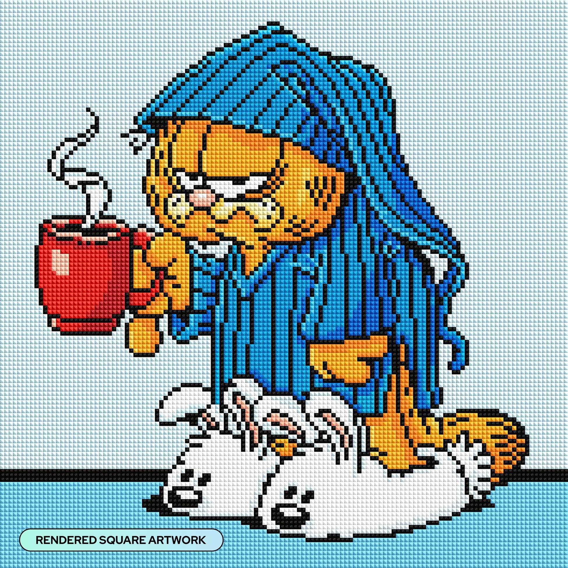 DIAMOND ART CLUB Sleepy and Grumpy Cat Diamond Painting Kit, Fun