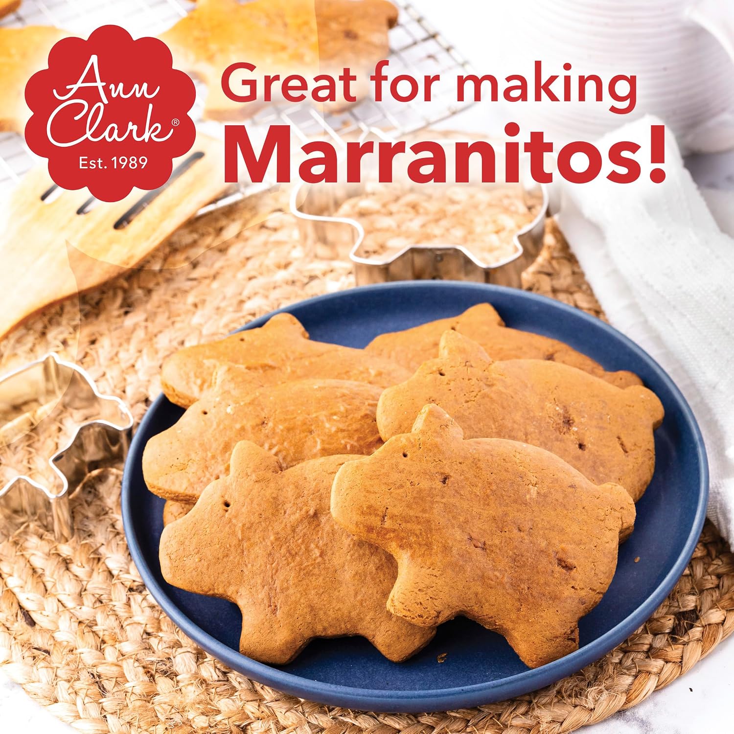 Ann Clark Marranitos Pig Cookie Cutter, 4-1/4" Made in USA