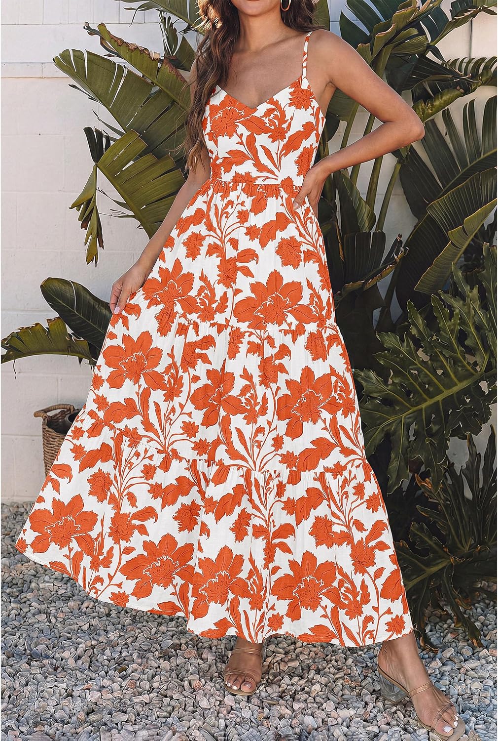 KIRUNDO Maxi Dresses for Women Summer Boho Floral Beach Vacation Sundress Spring Wedding Guest Dress Flowy Cruise Resort Wear - Image 3