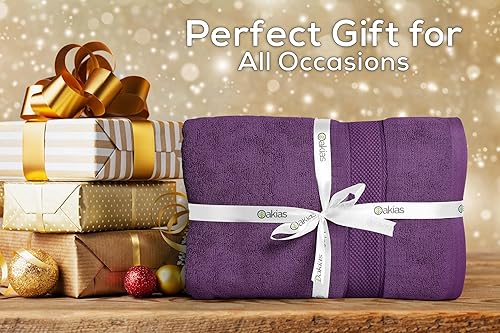 Miniatura 4 de Oakias Juego de toallas de 6 piezas, 21.16 ozm, 2 toallas de baño, 2 toallas de mano y 2 toallas faciales, juego de toallas de baño altamente