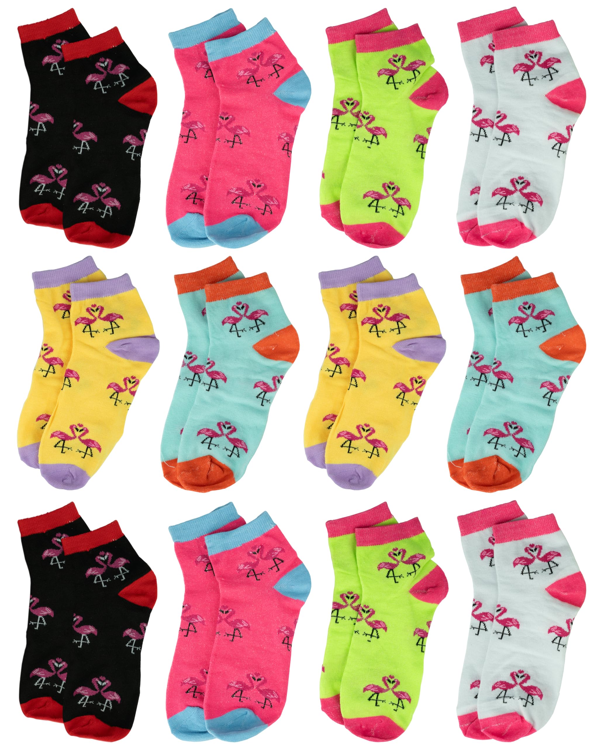 Gelante 12 pares de calcetines tobilleros para mujer, coloridos, cómodos, ligeros, transpirables, atléticos