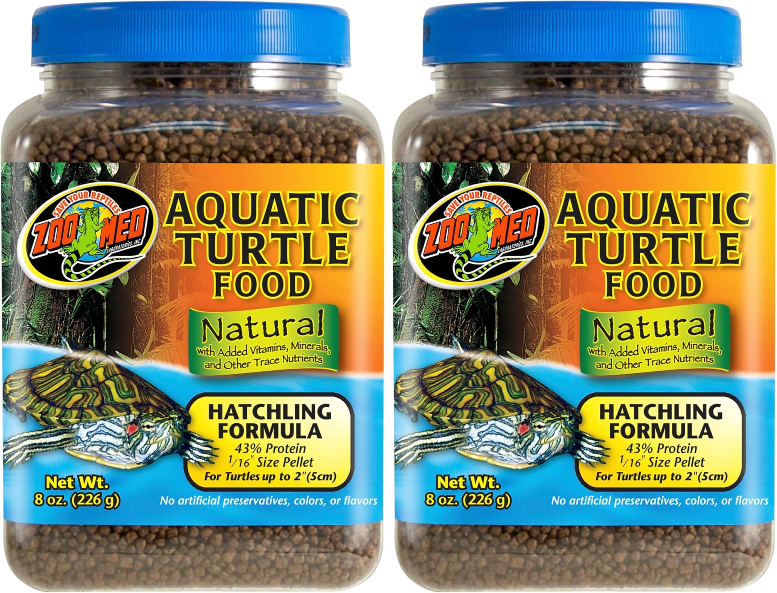 Natural Aquatic Turtle Food, Hatchling Formula, 8-Ounce (Pack of 2)