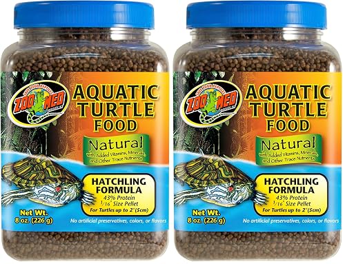 Zoo Med Natural Aquatic Turtle Food, Hatchling Formula, 8-Ounce (Pack
