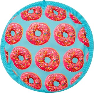 Hyper Pet Flippy Flopper Flying Disc Soft Dog Toy, 9 Inches, Donut Design | Safe on teeth for all breeds, stays on the water surface for pool and lake fetch games, keeps pups leaping and chasing daily