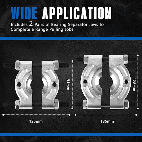 Miniatura 4 de Juego de 14 extractores de rodamientos, kit de herramientas divisor de rodamientos de capacidad de 5 toneladas con funda, kit de extracción de