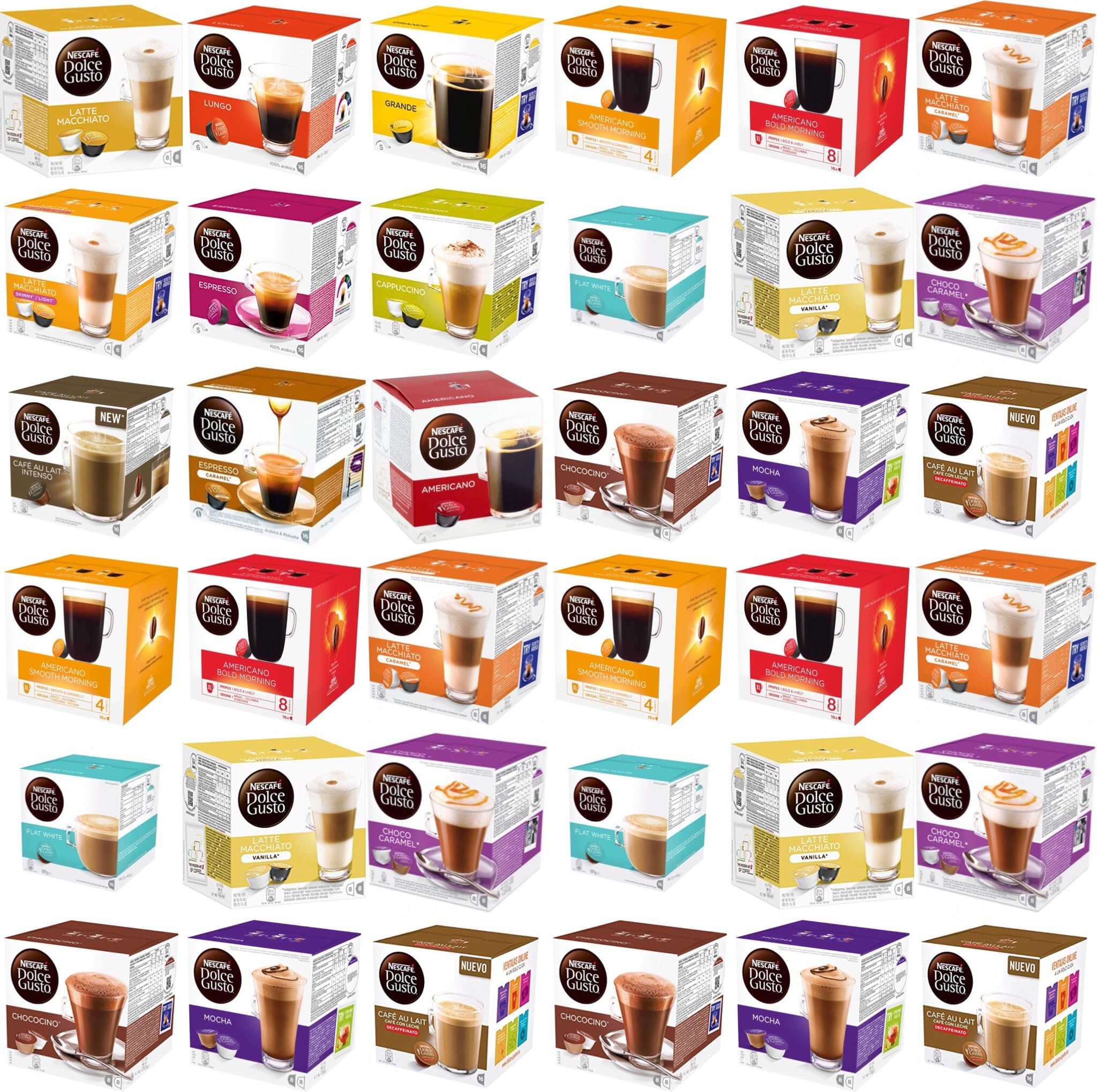 The CoffeeMarket Ltd : Buy 1-6 Boxes Compatible With Original Dolce Gusto Coffee Pods, Many blends to choose from (Latte,Espresso,Chococino,Cappuccino, Americano, Caramel, Mocha,.Decaf)
