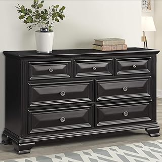 Roundhill Furniture Renova Vintage Black 7-Drawer Dresser
