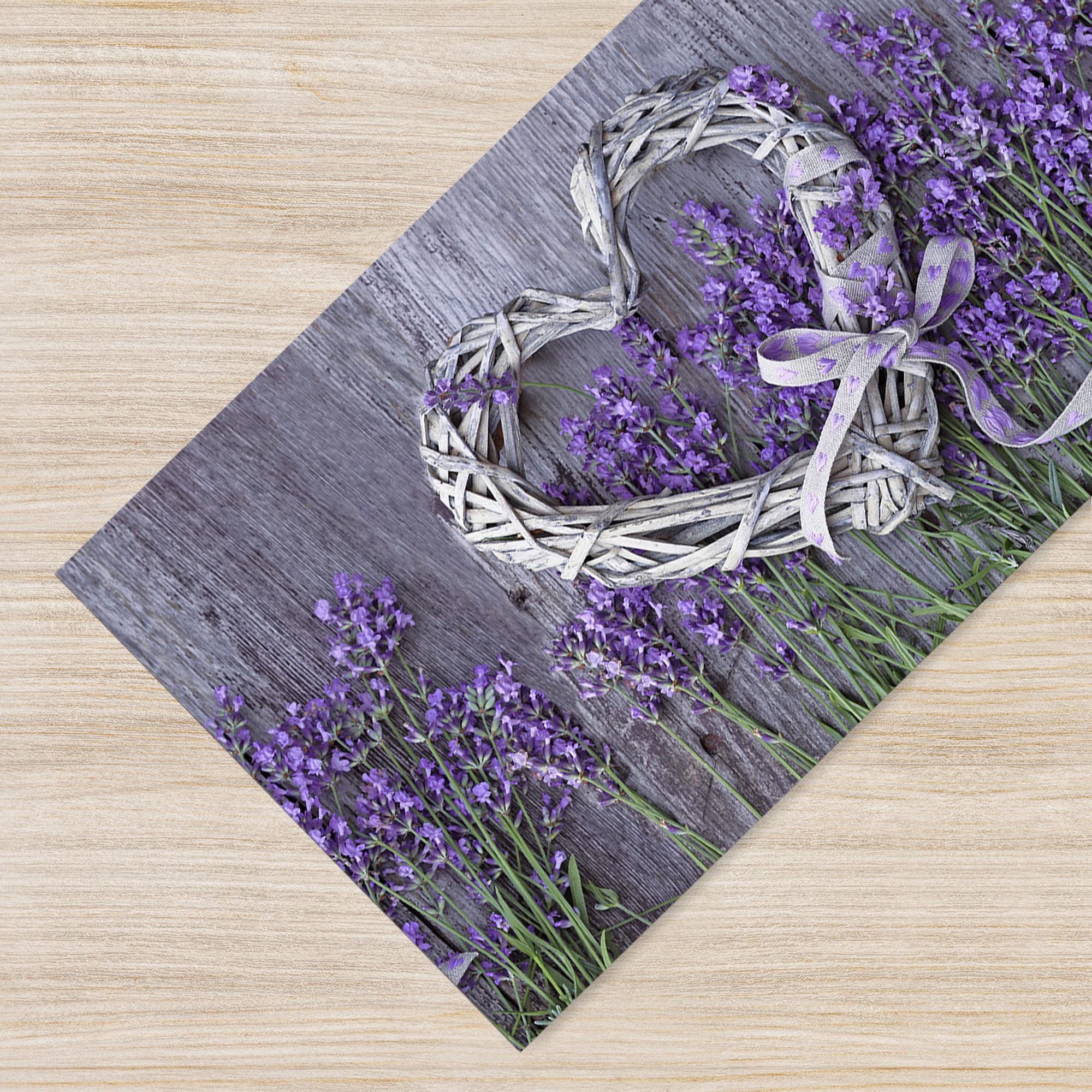 IlGruppone Tappeto Cucina Antiscivolo Made in Italy Passatoia Antimacchia Multiuso Corridoio Soggiorno Lavabile in Lavatrice - 50x200 - Stampa Lavanda