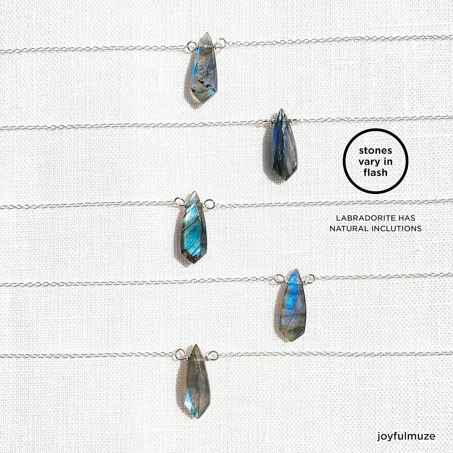 Labradorite Arrow Head Pendant Necklace, March Birthstone Gift, Healing Chakra Protector, Handmade Sterling Silver Necklace, Natural Faceted Gemstone Boho Minimal Jewelry, 18 inch long - Image 4