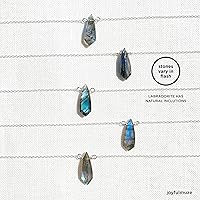 Vista 4 de Labradorite Arrow Head Pendant Necklace, March Birthstone Gift, Healing Chakra Protector, Handmade Sterling Silver Necklace, Natural Faceted