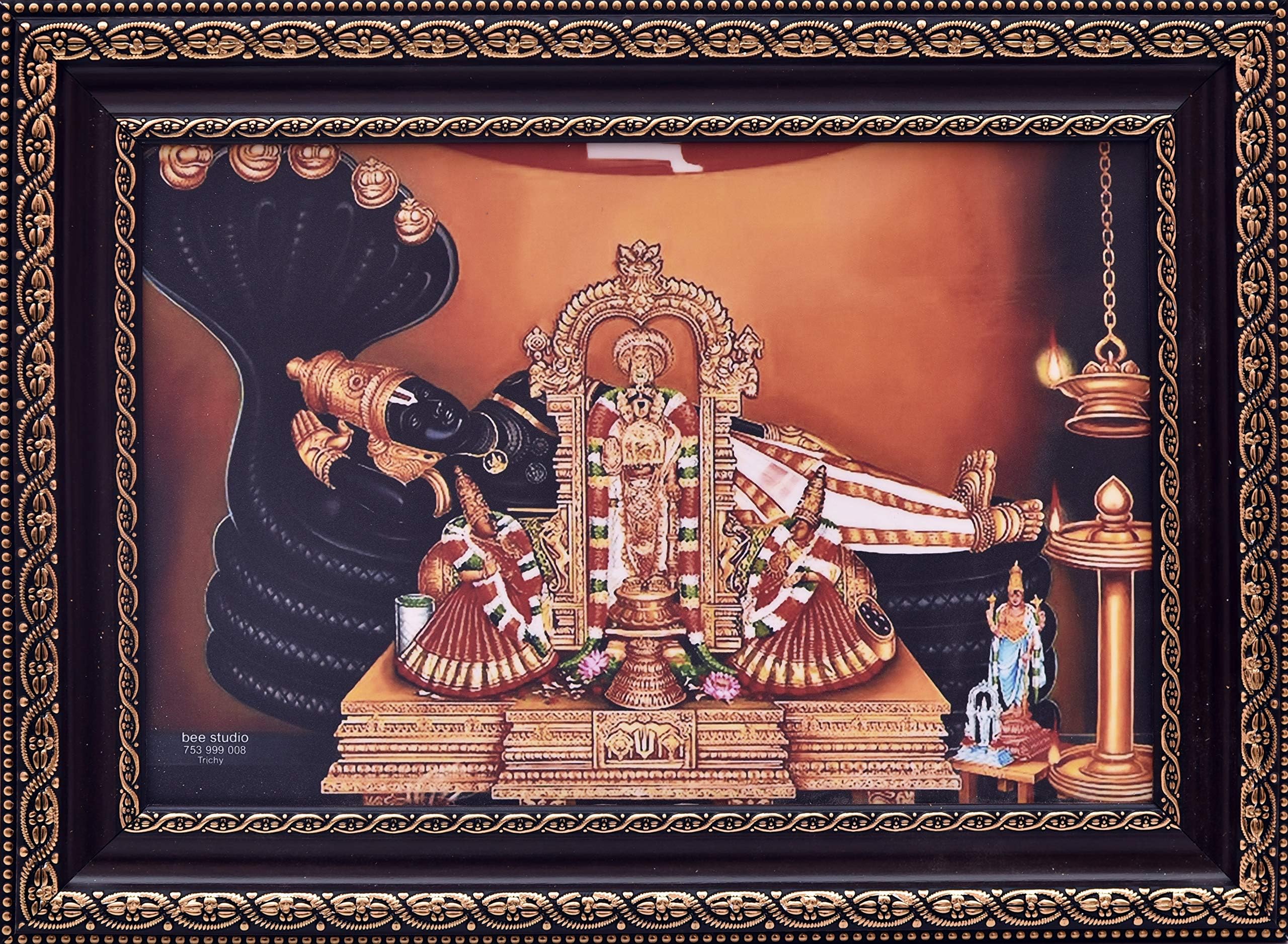 ABI Groups Photo Frame of Lord srirenganathar(14 * 10 inches) Multicolor