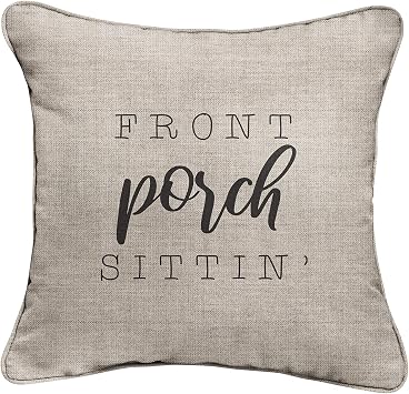 Sorra Home Front Porch Sittin Indoor/Outdoor Pillow, Cast Silver