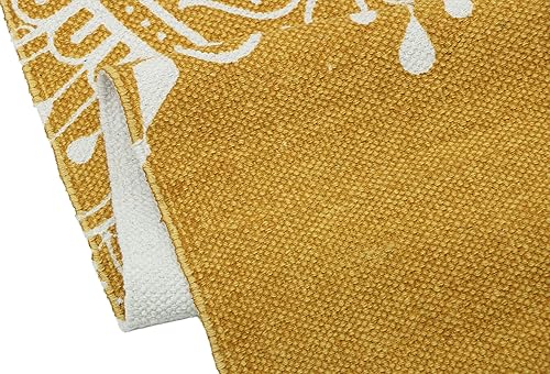 Miniatura 3 de Tapete de yoga tejido a mano 100% algodón, tejido a mano, tejido grueso hecho en la India, para ejercicio de suelo de gimnasio, corredor para