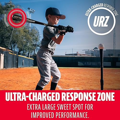 Miniatura 33 de Franklin Sports Bate de teeball para niños, veneno + aluminio Barracuda + compuesto, certificado de béisbol de Estados Unidos para niños + niñas