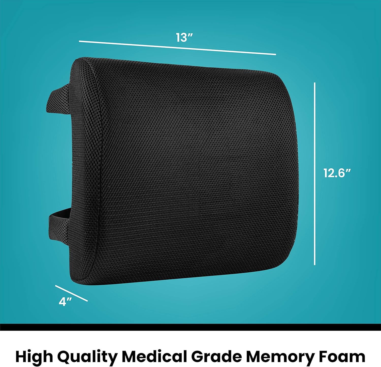 Healthy Spirit Memory Foam Lumbar Support Back Cushion | Back Support for Office Chair Car | Lumbar Support Pillow, Black, 1 Count : Health & Household