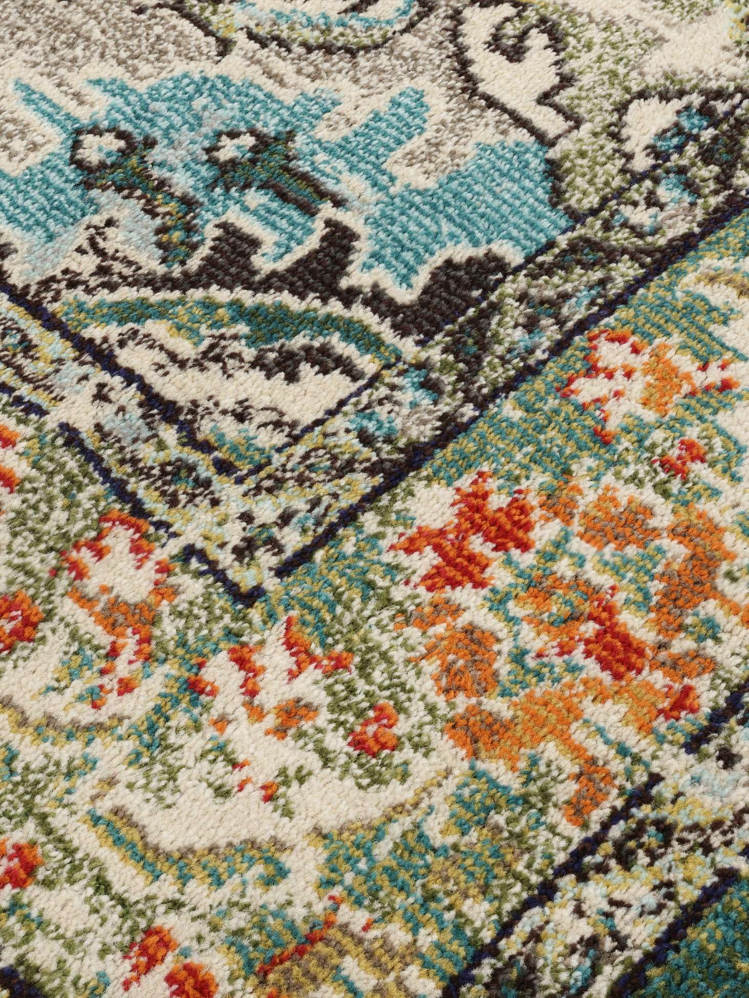 RugVista Leia, Tappeto, Vintage, 160 x 230 cm, Rettangolare, Pelo medio, Soggiorno, Sala da pranzo, Camera letto, Cucina, Lavabile solo a secco, Verde