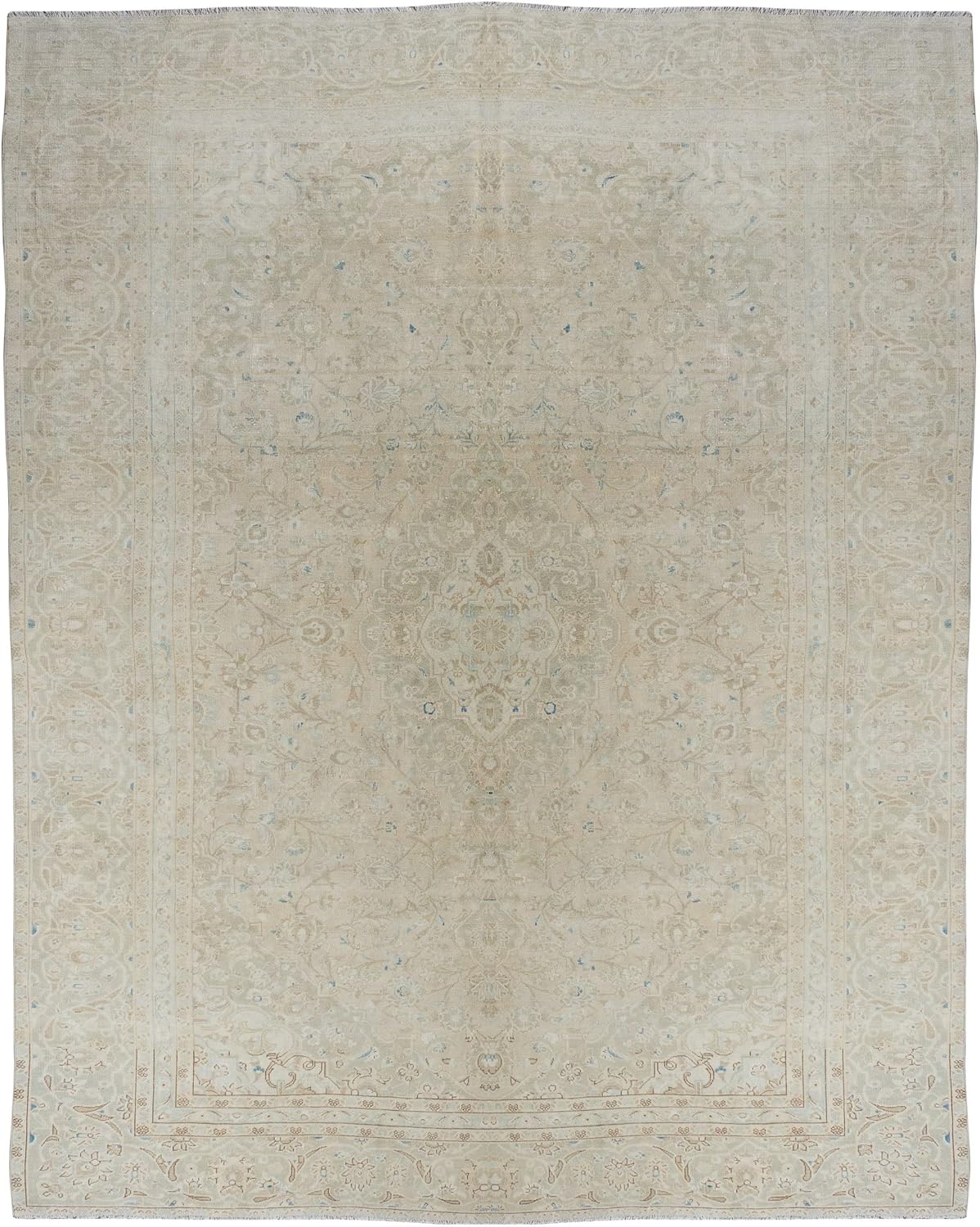 8.8x12 Ft Antique Washed Turkish Rug, Hand Knotted Vintage One-of-a-Kind Carpet