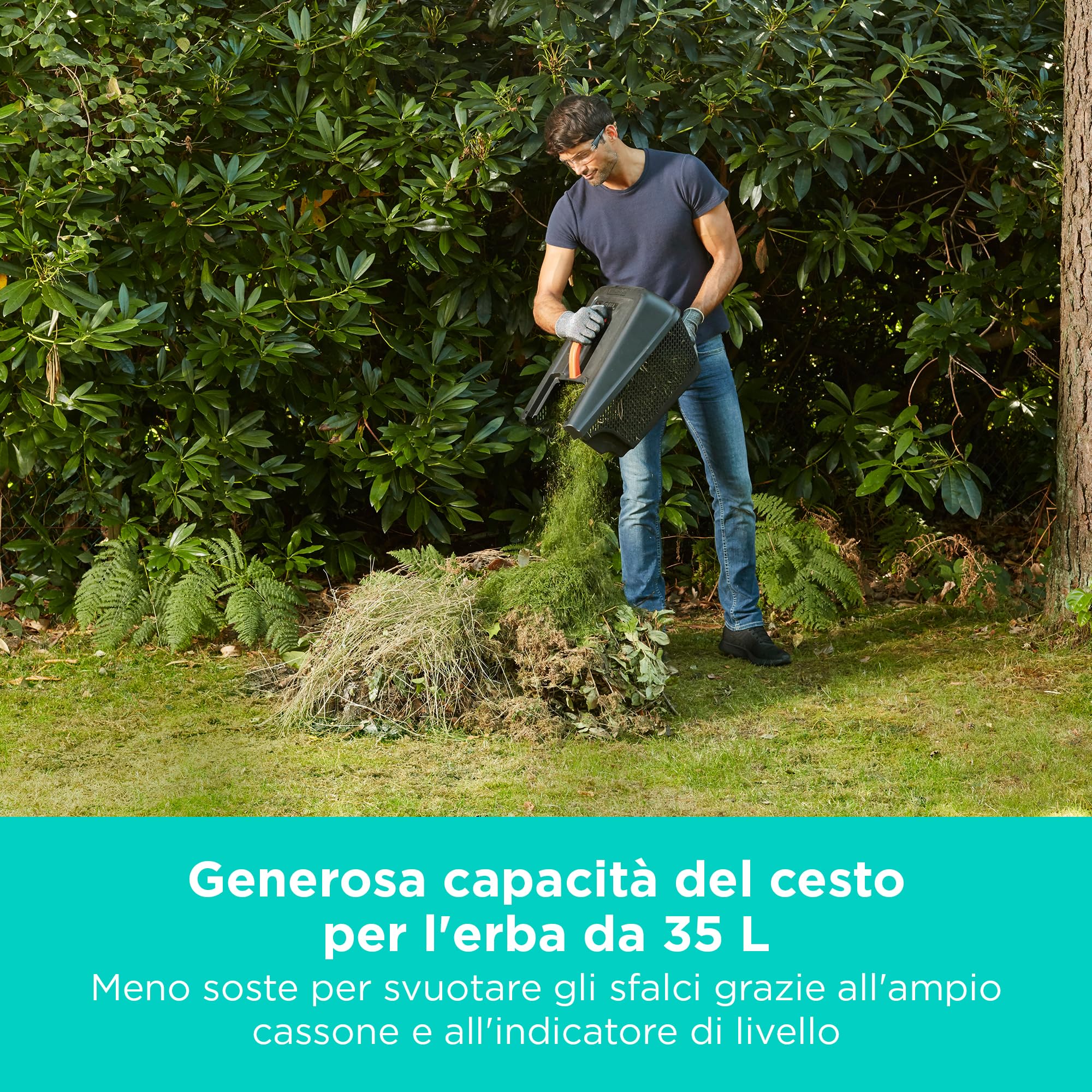 BLACK+DECKER BEMW351-QS 1000 W Larghezza Taglio 32 CM 3 Alt. Taglio 20-40-60 MM E-Drive CAPACITA' Cesto 30 L