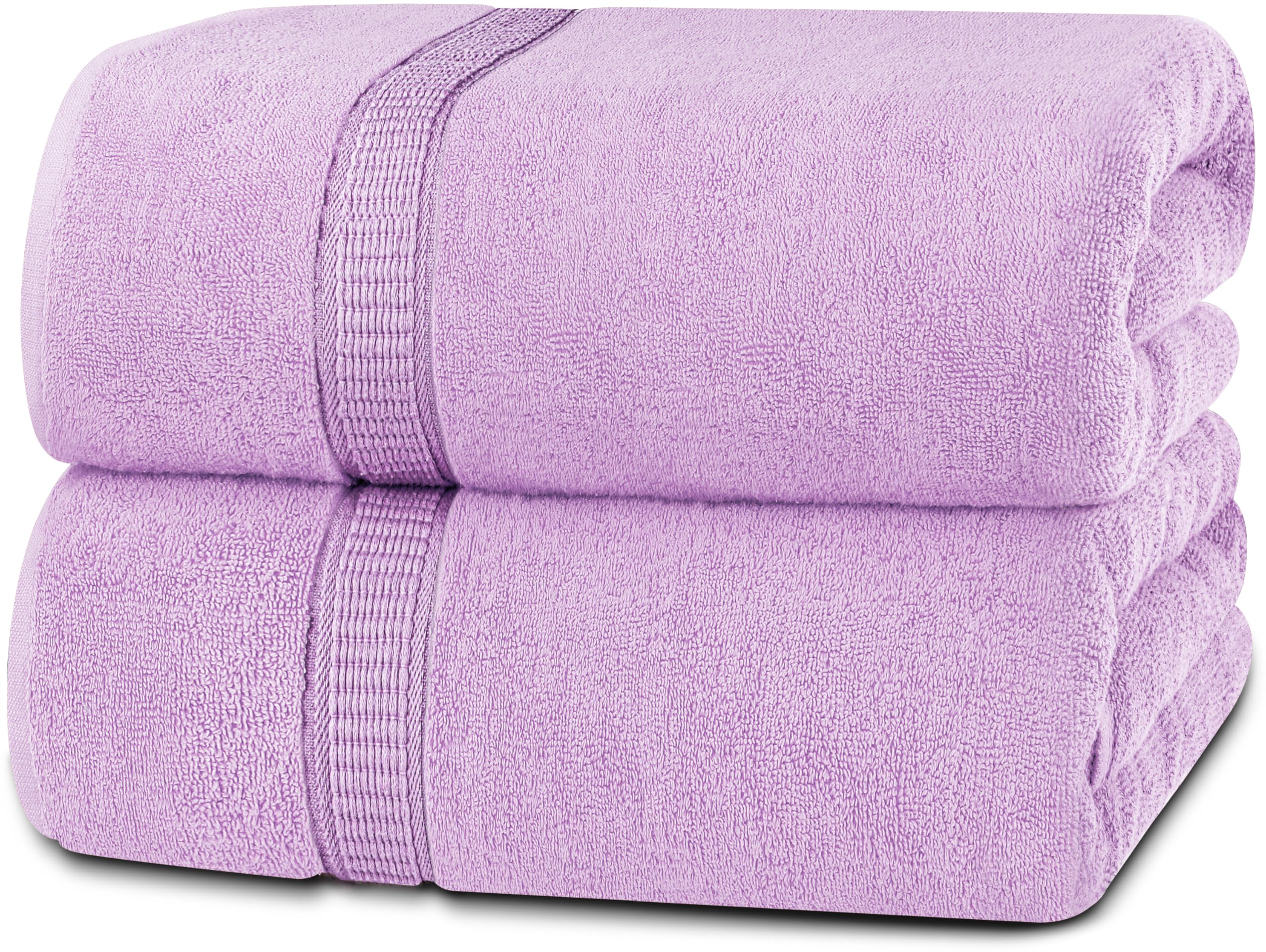 towels luxurious jumbo bath sheet 2 piece, 600 gsm, 35 by 70 inches, 100% ring spun cotton, highly absorbent and quick dry extra large bath towel, super soft towel, lavender