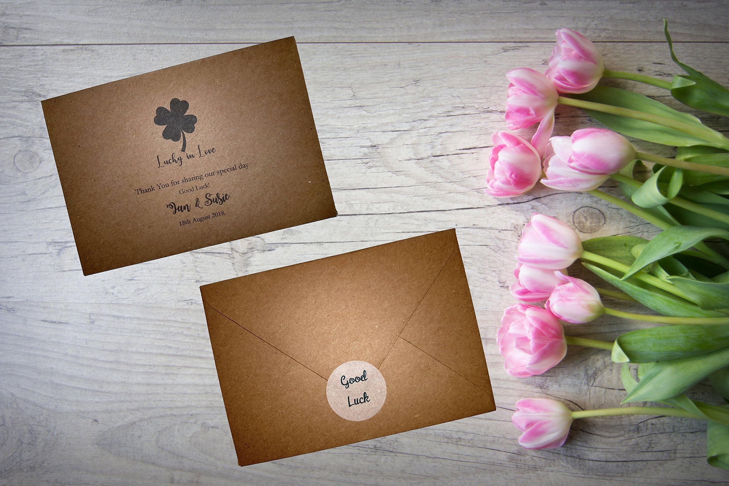 Personalised Wedding Favour Gift Scratch Card Lottery Lotto Holder Clover LCH81