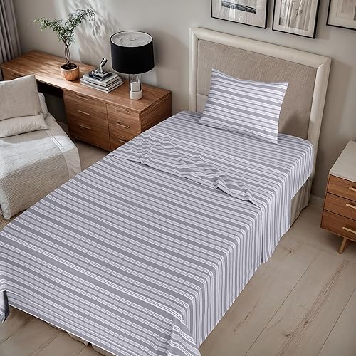 Vista 331 de RUVANTI Juego de sábanas de franela 100% algodón, tamaño matrimonial, 4 piezas, Alpine Serenity Serenidad alpina