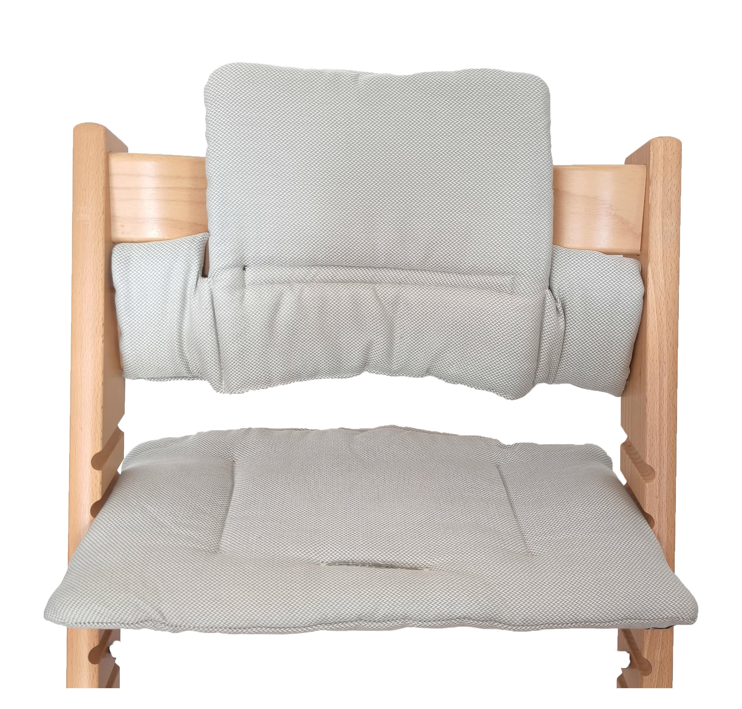 Shabany® Hochstuhl Sitzkissen 100% Bio Baumwolle | Classic Kissen Sitzbezug | Hochstuhlauflage | 2-teilig passend für Stokke Tripp Trapp Kinderhochstuhl | maschinenwaschbar | einfache Befestigung