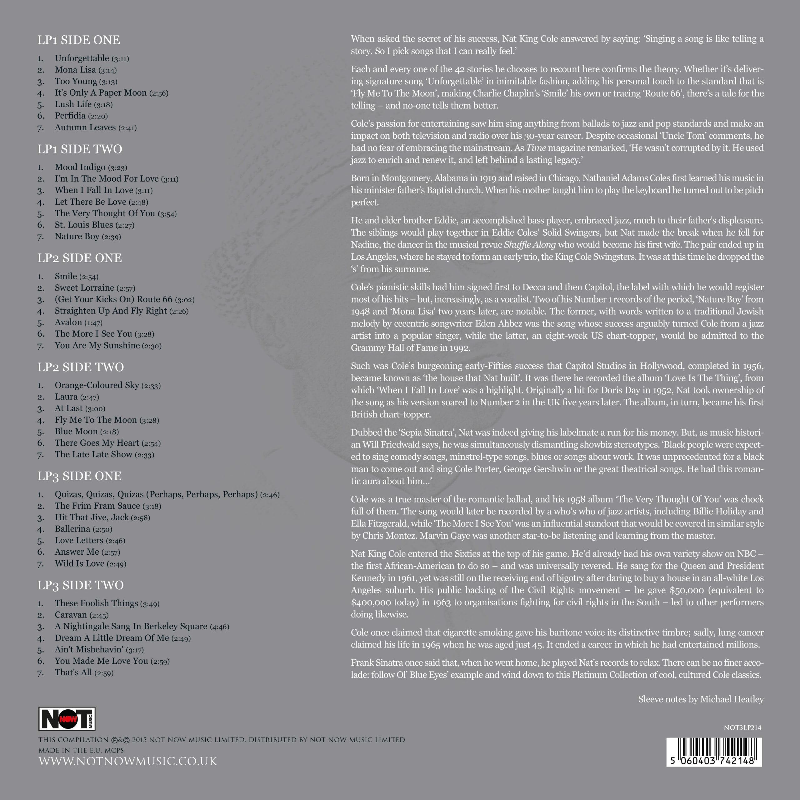 Nat King Cole – The Platinum Collection Set on
