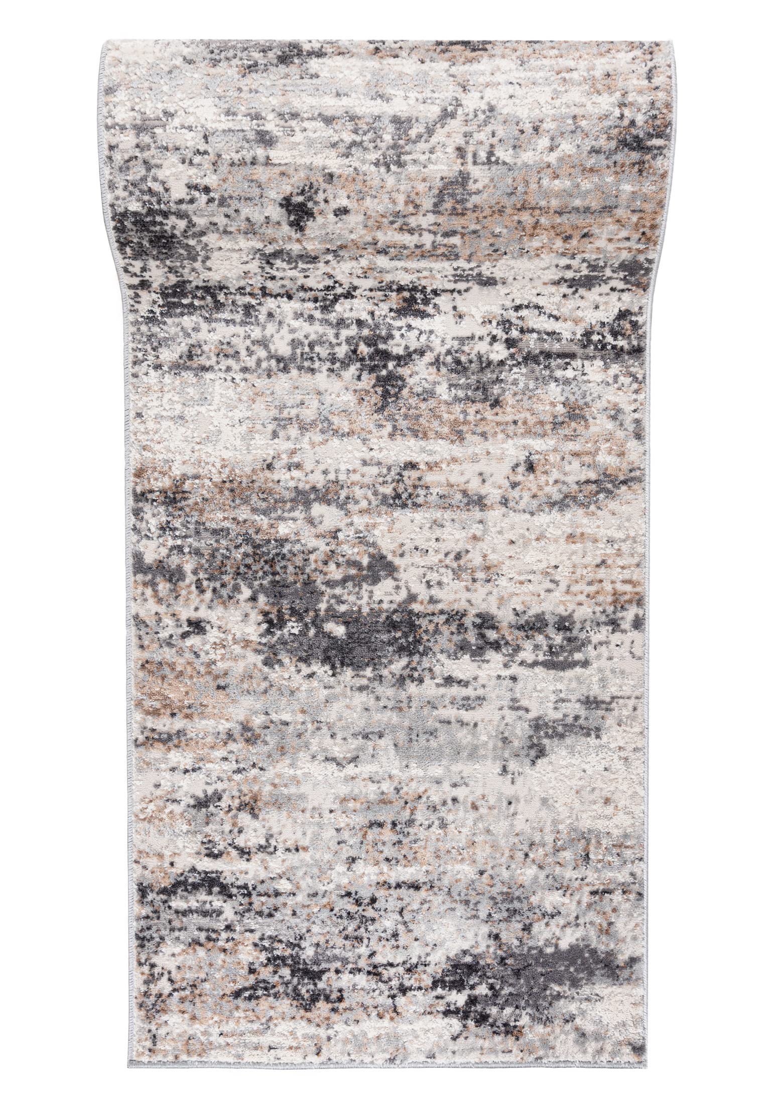 Mazovia Tappeto Passatoia Corridoio 60x350cm Crema Antracite Astratto