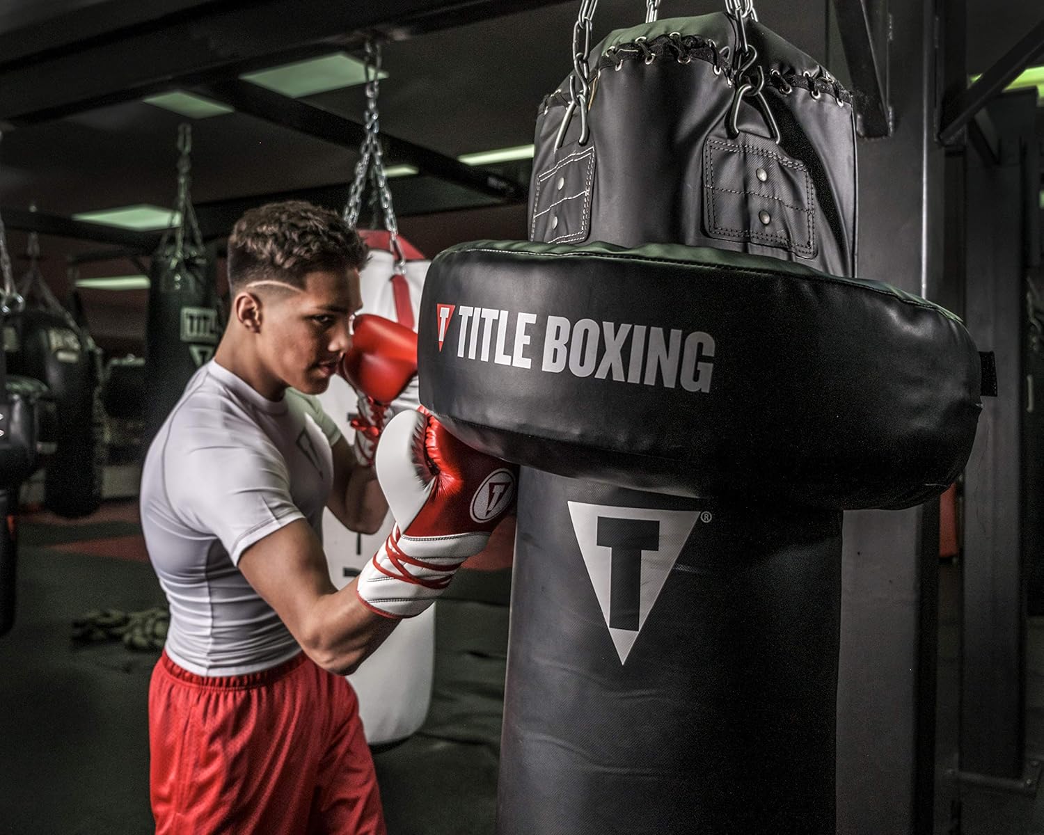 TITLE Boxing Uppercut Ring - Black Angle Punching Bag for Adults