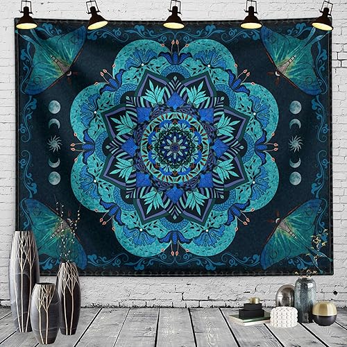 Miniatura 3 de LZBXBXDA Tapiz con diseño de mandala, estilo bohemio, gótico, sol y luna, polilla, para colgar en la pared, decoración del hogar, 30.00 x 40.00