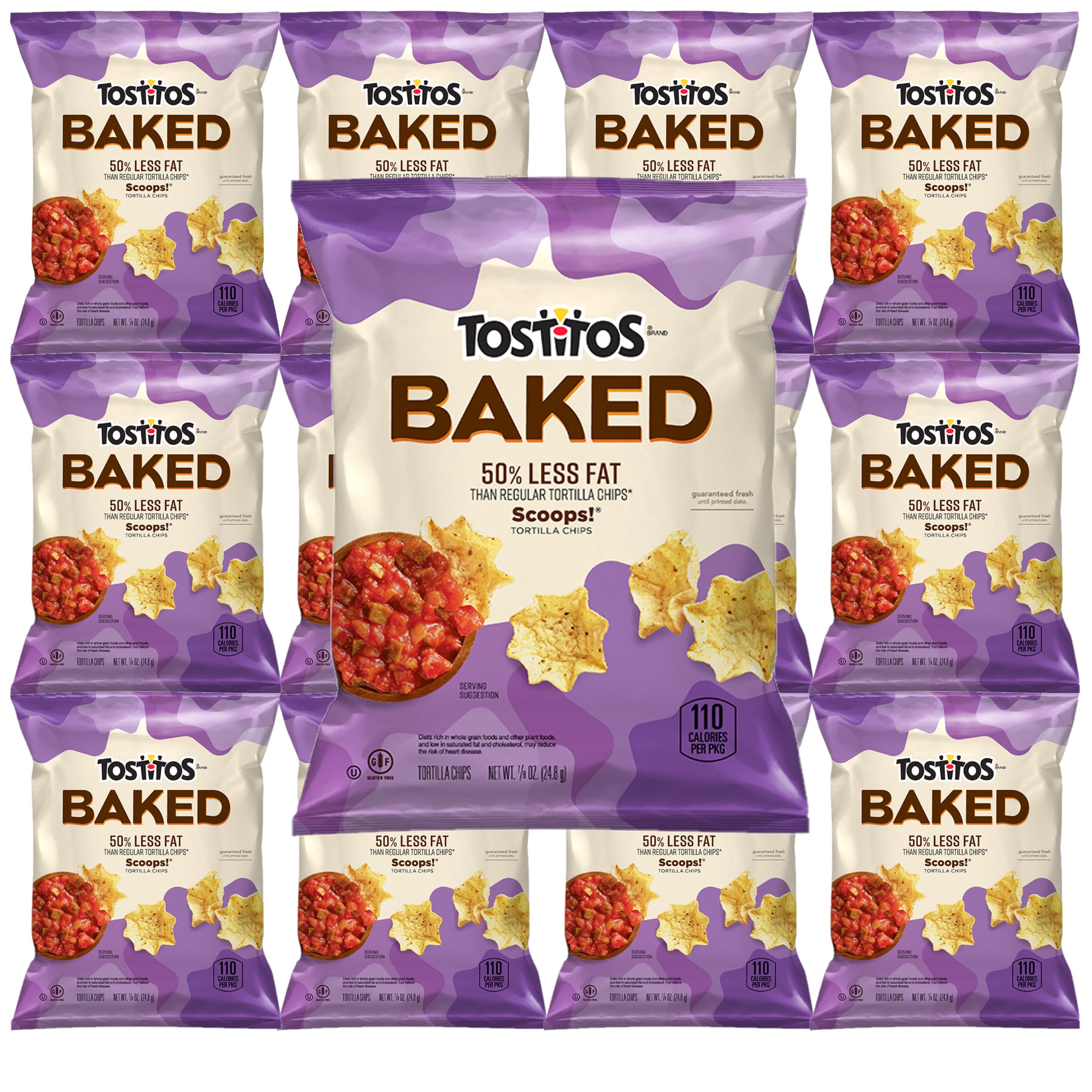 BAY AREA MARKETPLACE Baked Scoops Tortilla Chips Single Serve Bags, 0.875oz.(Pack of 10)