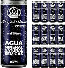 Água Mineral Natural Sem Gás Acquissima Personnalité 350 ml Lata, Fonte Santo Expedito, Embalagem Reciclável