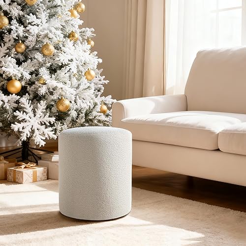 Miniatura 5 de Get Set Style Modern Round Ottoman with Soft Padded Seat, Multifunctional Vanity Stool for Makeup, Upholstered Footrest Stool Ottoman Foot Stool for