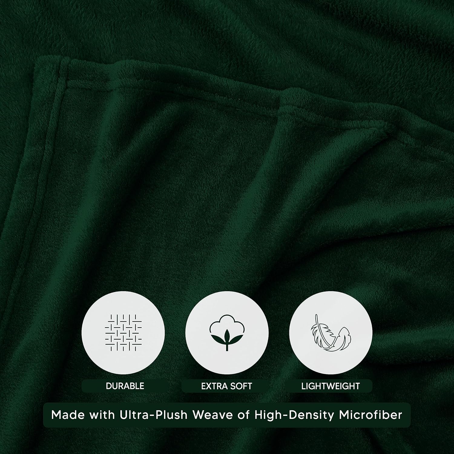 Utopia Bedding Forest Green Fleece Blanket Full Size Lightweight Fuzzy Soft Anti-Static Microfiber Bed Blanket (90x84 Inch)